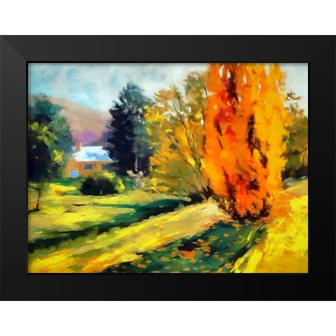 Autumn Leaves I Black Modern Wood Framed Art Print by Bolokofsky, Ronald