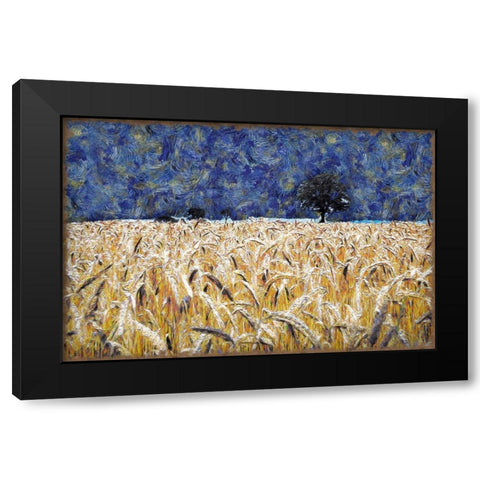 Barley Field Black Modern Wood Framed Art Print with Double Matting by Bolokofsky, Ronald