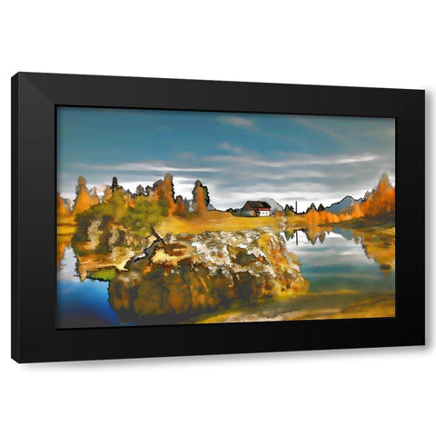 Bergsee Black Modern Wood Framed Art Print with Double Matting by Bolokofsky, Ronald