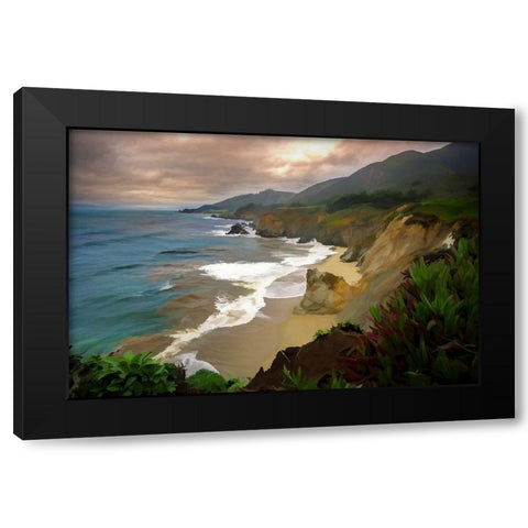 Big Sur Black Modern Wood Framed Art Print with Double Matting by Bolokofsky, Ronald