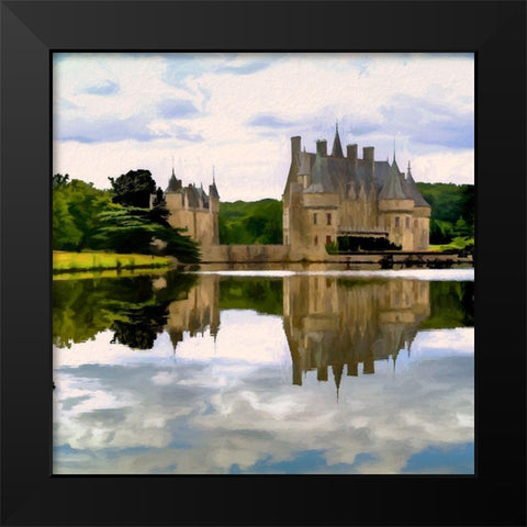 Chateau de la Bretesche Black Modern Wood Framed Art Print by Bolokofsky, Ronald