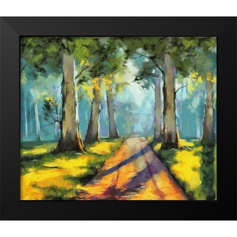 Forest Road II Black Modern Wood Framed Art Print by Bolokofsky, Ronald