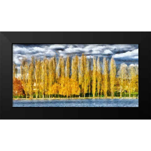 Golden Trees  Black Modern Wood Framed Art Print by Bolokofsky, Ronald