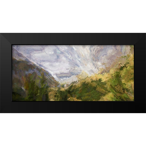 Hidden Village Black Modern Wood Framed Art Print by Bolokofsky, Ronald