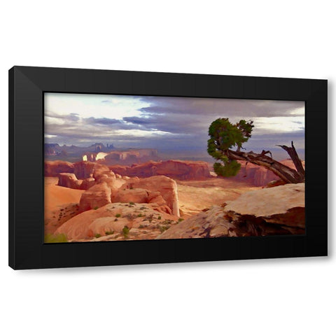 Hunts Mesa Sunrise Black Modern Wood Framed Art Print with Double Matting by Bolokofsky, Ronald