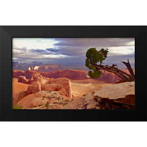 Hunts Mesa Sunrise Black Modern Wood Framed Art Print by Bolokofsky, Ronald