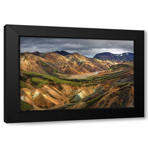Iceland Black Modern Wood Framed Art Print with Double Matting by Bolokofsky, Ronald
