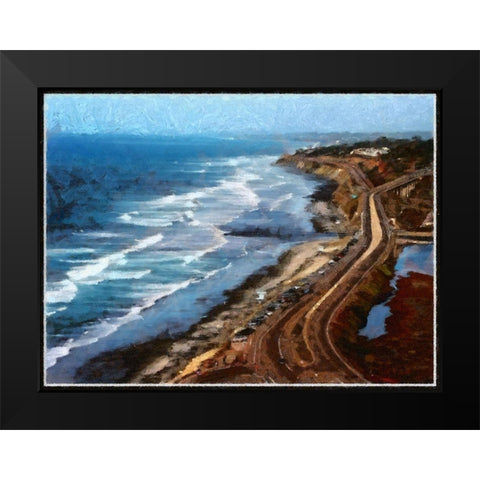 Pacific Coast Highway Black Modern Wood Framed Art Print by Bolokofsky, Ronald