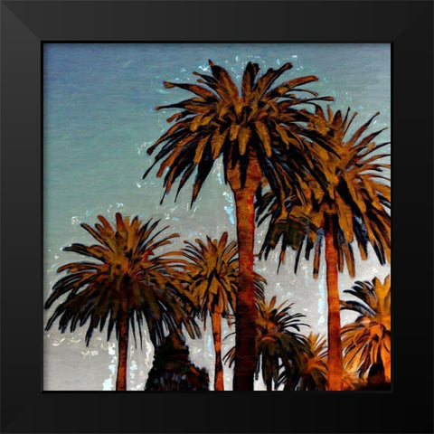 Palm Trees In Twilight II Black Modern Wood Framed Art Print by Bolokofsky, Ronald