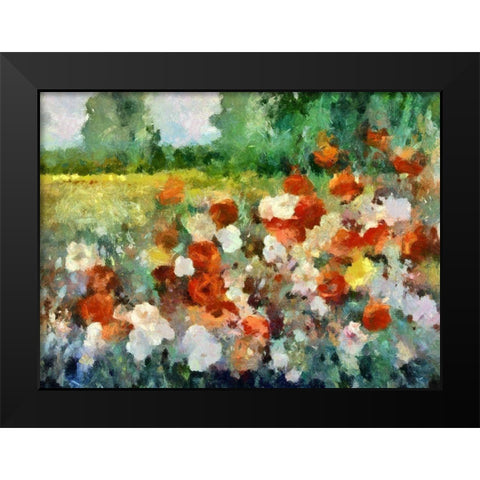 Poppy Fields Black Modern Wood Framed Art Print by Bolokofsky, Ronald