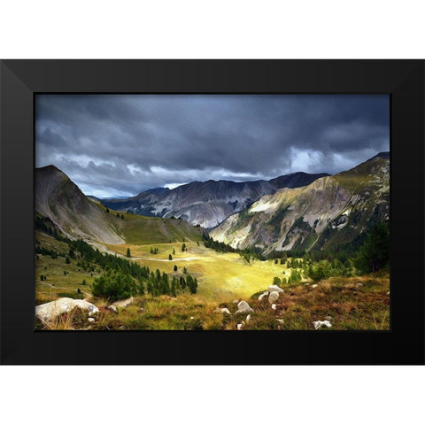 Queyras French Alps Black Modern Wood Framed Art Print by Bolokofsky, Ronald