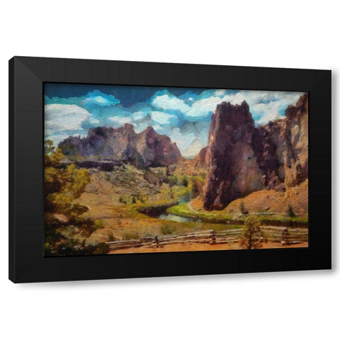 Smith Rock Oregon Black Modern Wood Framed Art Print with Double Matting by Bolokofsky, Ronald
