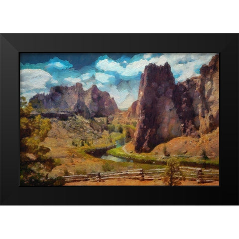 Smith Rock Oregon Black Modern Wood Framed Art Print by Bolokofsky, Ronald