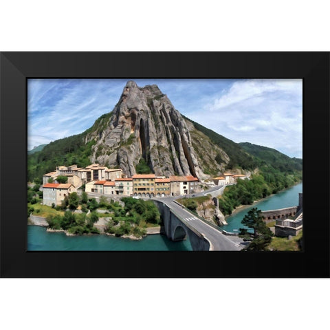 The Rock Black Modern Wood Framed Art Print by Bolokofsky, Ronald