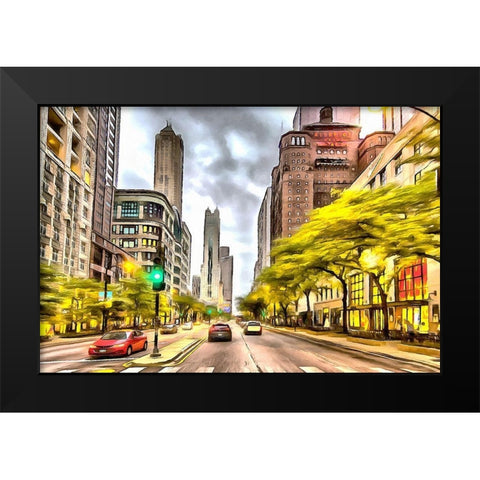 6th Street Black Modern Wood Framed Art Print by Bolokofsky, Ronald