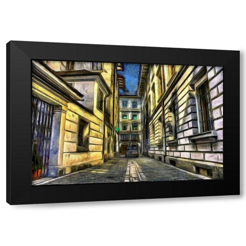 Back Alley Black Modern Wood Framed Art Print with Double Matting by Bolokofsky, Ronald