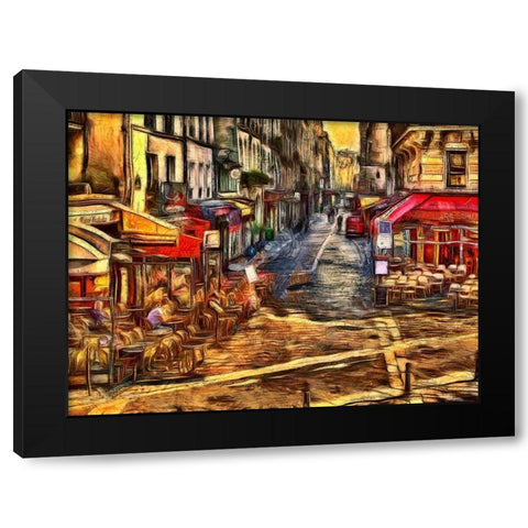 Breakfast In Paris Black Modern Wood Framed Art Print by Bolokofsky, Ronald