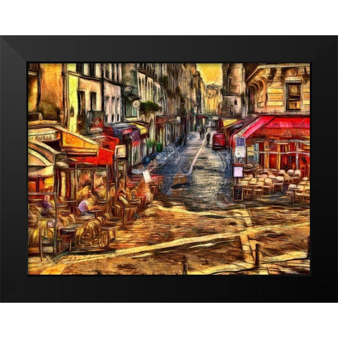Breakfast In Paris Black Modern Wood Framed Art Print by Bolokofsky, Ronald