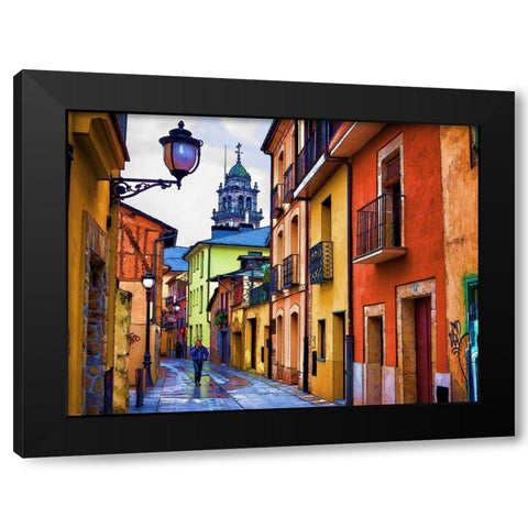 Old Town Black Modern Wood Framed Art Print with Double Matting by Bolokofsky, Ronald