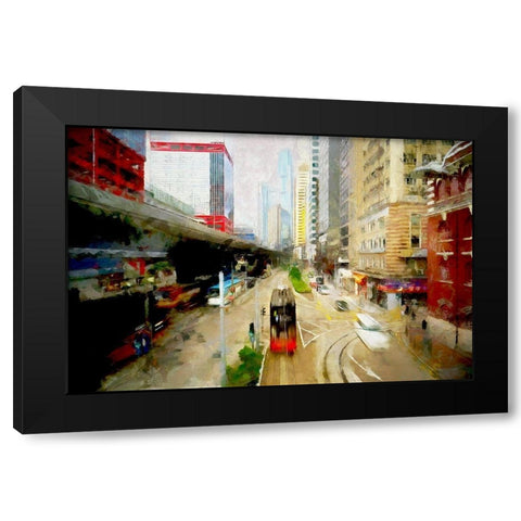 Central Hong Kong Black Modern Wood Framed Art Print by Bolokofsky, Ronald