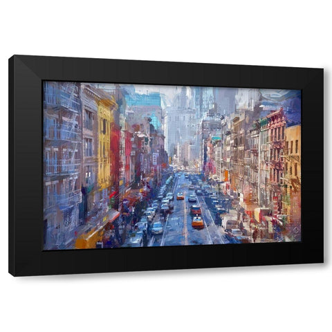 China Town Black Modern Wood Framed Art Print with Double Matting by Bolokofsky, Ronald