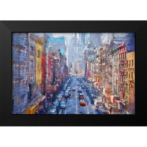 China Town Black Modern Wood Framed Art Print by Bolokofsky, Ronald