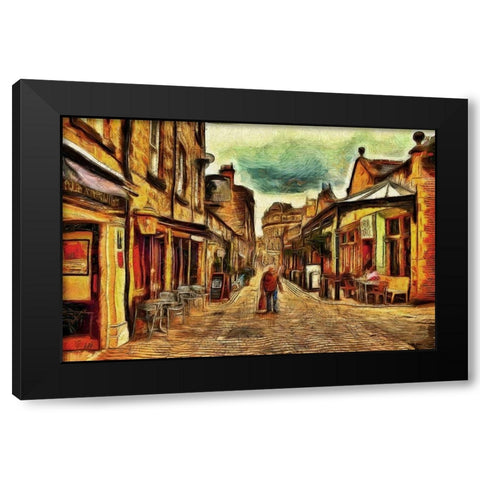 English Cafe Black Modern Wood Framed Art Print with Double Matting by Bolokofsky, Ronald