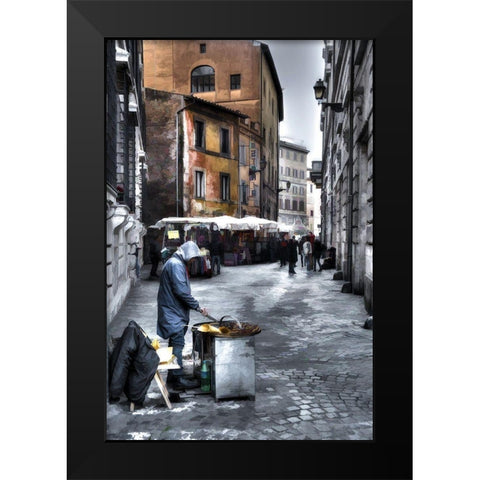 Hot Food Cold Day Black Modern Wood Framed Art Print by Bolokofsky, Ronald