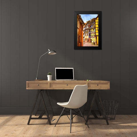 Narrow Streets of Colmar I Black Modern Wood Framed Art Print by Bolokofsky, Ronald
