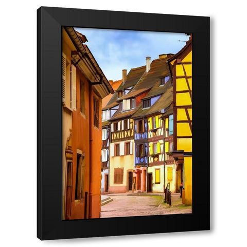 Narrow Streets of Colmar I Black Modern Wood Framed Art Print with Double Matting by Bolokofsky, Ronald
