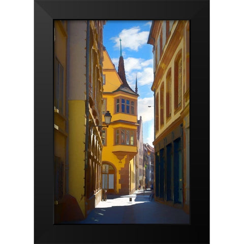 Narrow Streets of France Black Modern Wood Framed Art Print by Bolokofsky, Ronald
