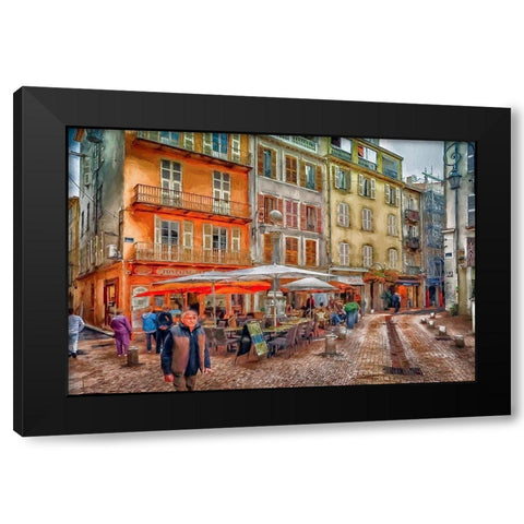 Nice Cafe Black Modern Wood Framed Art Print with Double Matting by Bolokofsky, Ronald