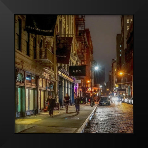 Night Walkers Black Modern Wood Framed Art Print by Bolokofsky, Ronald