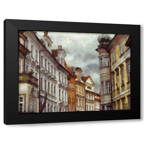 Prague Architecture Black Modern Wood Framed Art Print by Bolokofsky, Ronald
