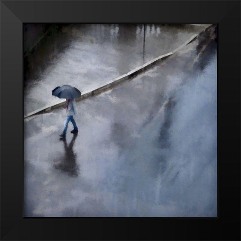 Rainy Day Sunday Black Modern Wood Framed Art Print by Bolokofsky, Ronald