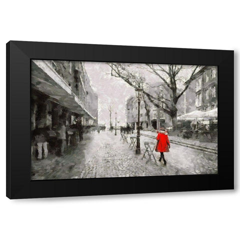 Red Coat II Black Modern Wood Framed Art Print by Bolokofsky, Ronald
