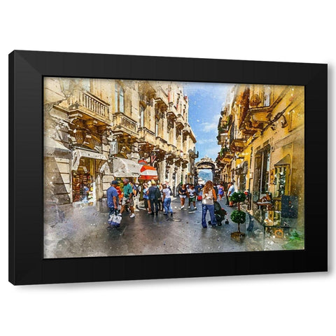 Sicily Black Modern Wood Framed Art Print with Double Matting by Bolokofsky, Ronald