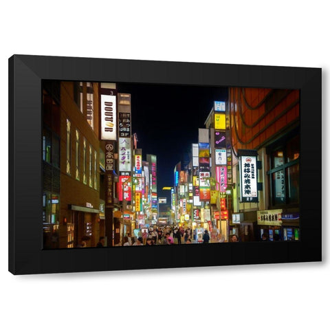 Tokyo Black Modern Wood Framed Art Print with Double Matting by Bolokofsky, Ronald