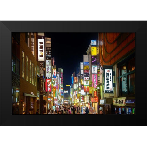 Tokyo Black Modern Wood Framed Art Print by Bolokofsky, Ronald