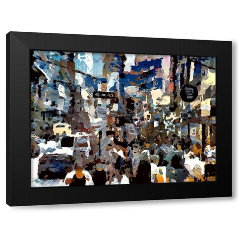Urban Congestion Black Modern Wood Framed Art Print by Bolokofsky, Ronald
