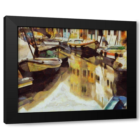 Canal Reflections I Black Modern Wood Framed Art Print by Bolokofsky, Ronald