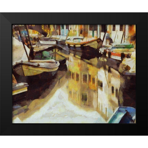 Canal Reflections I Black Modern Wood Framed Art Print by Bolokofsky, Ronald