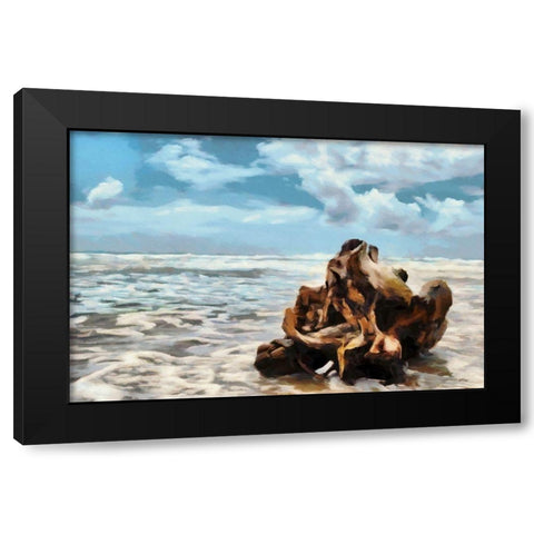 Along the Shore Black Modern Wood Framed Art Print by Bolokofsky, Ronald