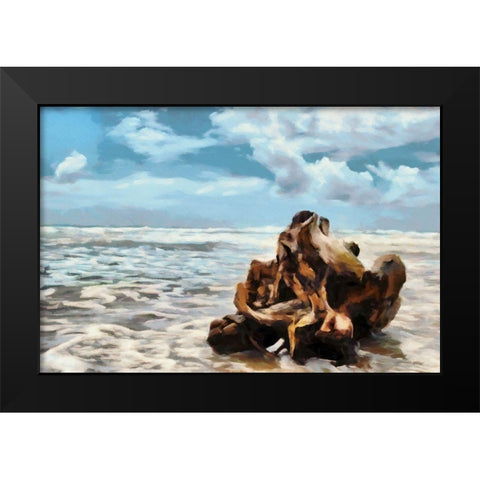 Along the Shore Black Modern Wood Framed Art Print by Bolokofsky, Ronald