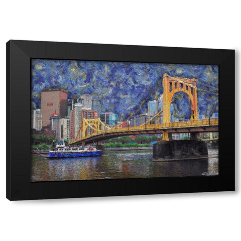 Andy Warhol Bridge  Black Modern Wood Framed Art Print by Bolokofsky, Ronald