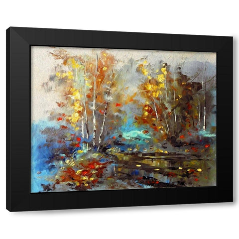 Autumn Pond II Black Modern Wood Framed Art Print with Double Matting by Bolokofsky, Ronald