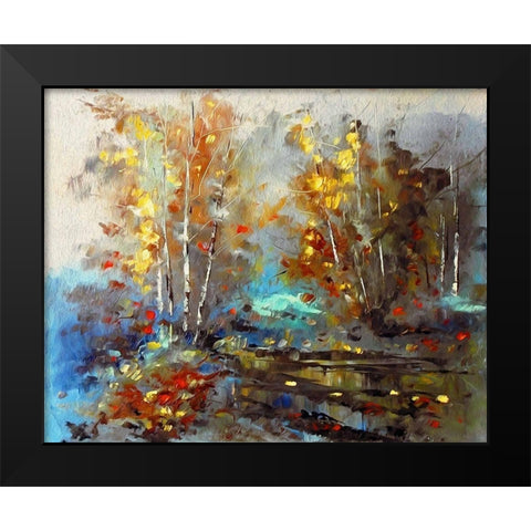 Autumn Pond II Black Modern Wood Framed Art Print by Bolokofsky, Ronald
