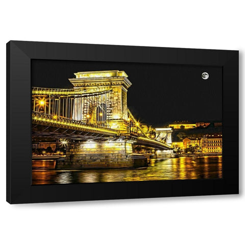 Chain Bridge Moonlight I Black Modern Wood Framed Art Print by Bolokofsky, Ronald