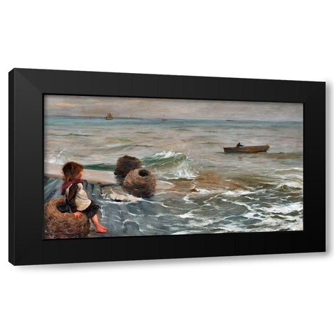 Child  Black Modern Wood Framed Art Print with Double Matting by Hagborg, August