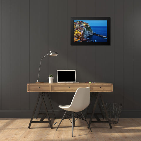 Evening In Manarola Black Modern Wood Framed Art Print by Bolokofsky, Ronald